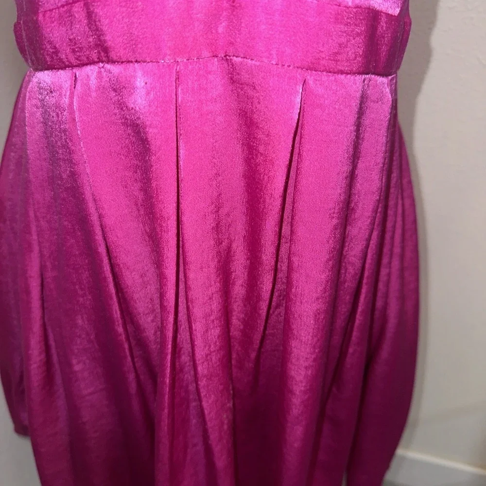 Free People NWT Pink Mini Dress Sleeveless Plunge Fit & Flare Open Back Size 8